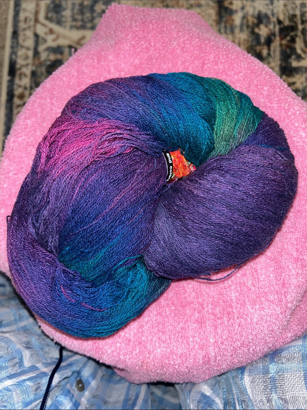 Great Adirondack Petite Silk Noir Hand Dyed Yarn - Deep Purple, Teal & Green